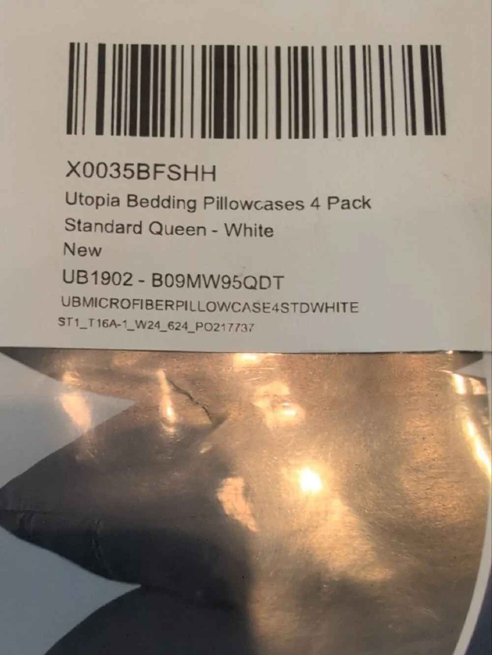 White Pillow Cases - 4 Pack (Standard)